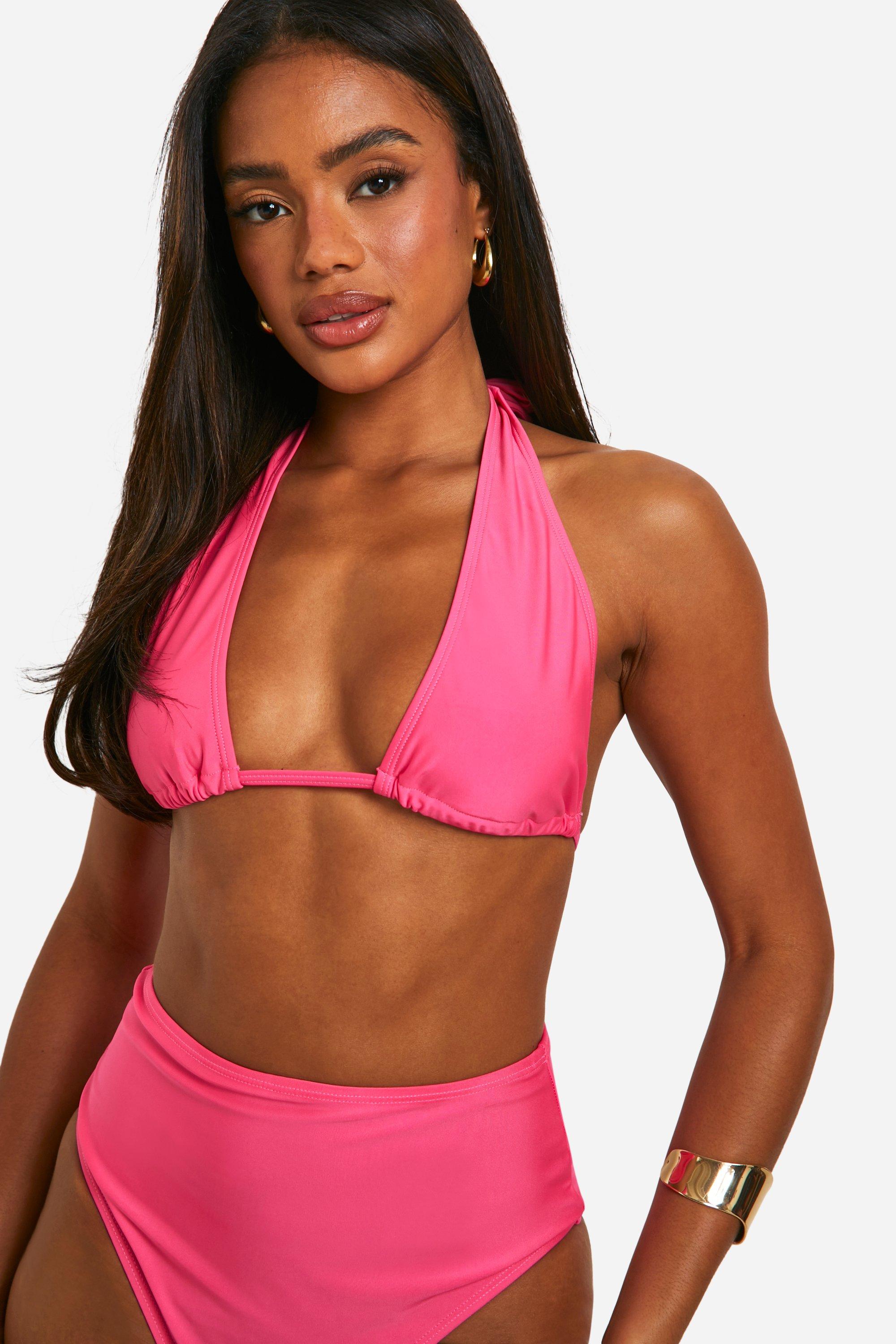 Pink high waisted bikini set on sale